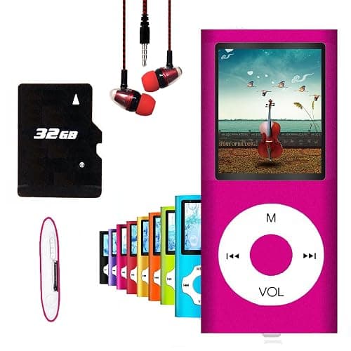 64GB MP3 Player, Hotechs MP3 Music Player with Slim Classic Digital LCD 1.82'' Screen Mini USB Port with FM Radio, Voice Record (Pink) - Image 1