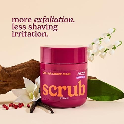 Dollar Shave Club For Women | 1 Maroon Wavy Grip Handle, 4 Razor Refills, 1 Cashmere Santal Shave Butter, 1 Sugar Scrub, 1 Body Balm, 1 Shower Hanger | Razors for Women, Womens Razors for Shaving thumbnail 5