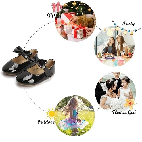 Felix & Flora Toddler Flower Girl Dress Shoes - Girl Ballet Flats Party School Shoes Wedding thumbnail 5