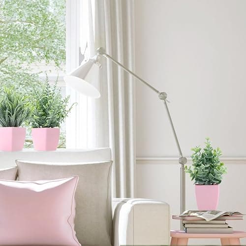 summer flower 4 Pack Small Fake Plants in Pink Pot Artificial Plant Indoor Eucalyptus Wheat Grass Ferns Rosemary Faux Greenery for Room Decor Home Office Desk Bathroom Kitchen Living Room Decorations thumbnail 4