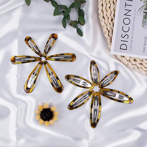 16pcs Snap Hair Clips, Classic Tortoise Hair Clip, Vintage Hairpin Accessories for Women Girls, Metal Barrettes Various Size and Style Combinations Suitable for All Hair Types thumbnail 6
