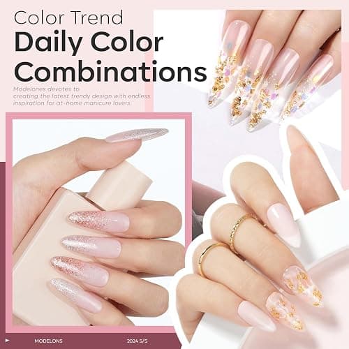 modelones Builder Nail Gel, 2 Pcs Clear and Cover Nude Builder Nail Polish, 8-in-One Apex Building Thickening Strengthener Extension Rubber Color Base Gel for DIY Home Salon Gifts LED Lamp Cured 10ml thumbnail 5