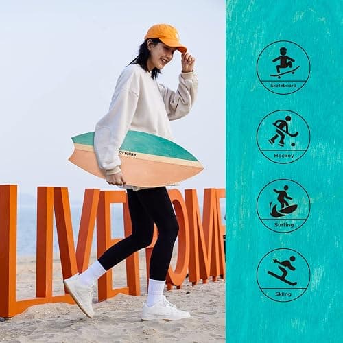 XCMAN Surf Balance Board Trainer with Roller Wooden Exercise Balancing Stability Trainer - Non Slip Surface for Adults Kids|Balance Board for Surfing,Snowboarding,Skateboarding,Hockey,Yoga Training thumbnail 4