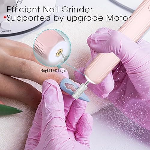 Electric Nail Drill, Professional Manicure Pedicure Kit, Cordless Electric Nail File Set, Rechargeable Pedicure Tools for feet, 3 Speeds Hand Foot Care Nail Drill for Thick Nail Toenail Cuticle thumbnail 5
