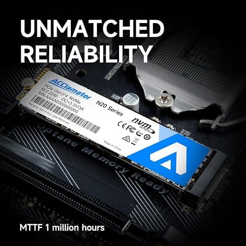 Acclamator 512GB SSD NVMe M.2 2280 PCIe Gen3x4 Internal Solid State Drive, Read Up to 2200MB/s with 3D NAND Flash Compatible with Laptop & PC Desktop N20 thumbnail 6