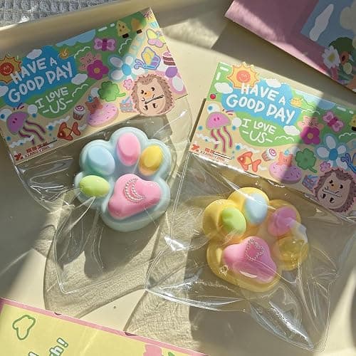 4 Pack Taba Squishy Toys for Kids Party Favors,Colorful Cat Paw Squishy Fidget Toy Silicone Squeeze Toys,Birthday Decorations for Kids, Stress Relief Toys for Boys Girls thumbnail 3