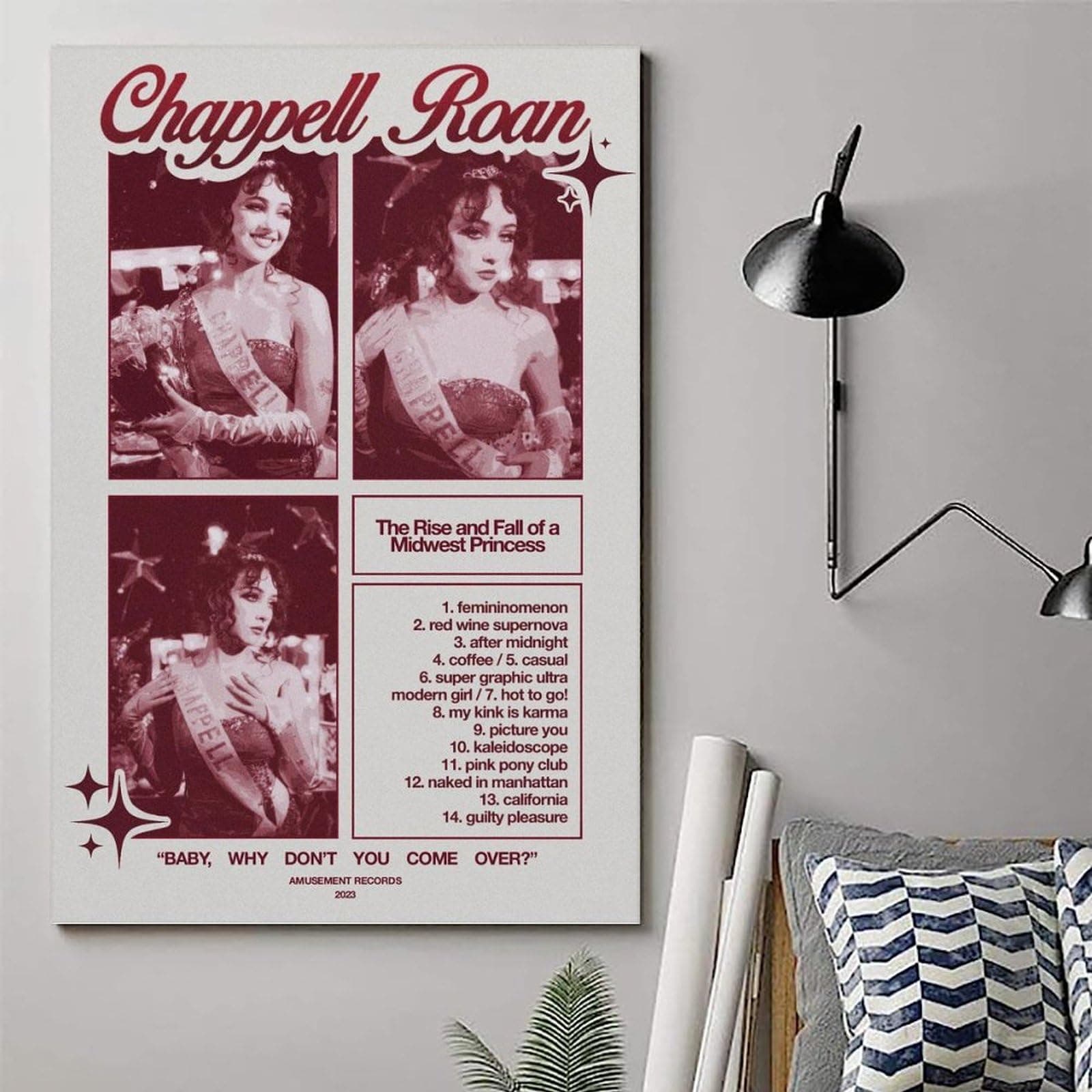 Chappell Roan Poster Singer Music Collage Vintage Cover Poster Canvas Painting Wall Art Picture Home Decor Print For Bedroom Living Room Dorm Study Bar Office 12x18inch(30x45cm) - 12x18inch(30x45cm) - Unframe-style thumbnail 6