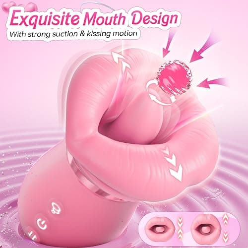 Mouth Sucking Vibrator Rose Sex Toy for Women Female Couples | Tongue Lick Suction Vibrators, AI App, Easy-Grip, Velvety Silicone, IPX7 Waterproof, Ultra-Quiet Adult Toys & Games thumbnail 3