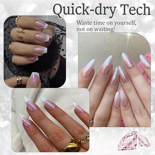 AZUREBEAUTY Chrome Quick Dry Nail Polish | Shine Pearl, Natural Lustrous Enamel | DIY Manicure & Pedicure with Chrome Finish thumbnail 2
