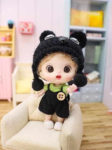 Cute BJD Blind Box,2 Random Poseable Dolls with Handmade Outfits & Crochet Hats,Birthday Gift for Girls,Surprise Mystery Box-Puff Bear Series thumbnail 7