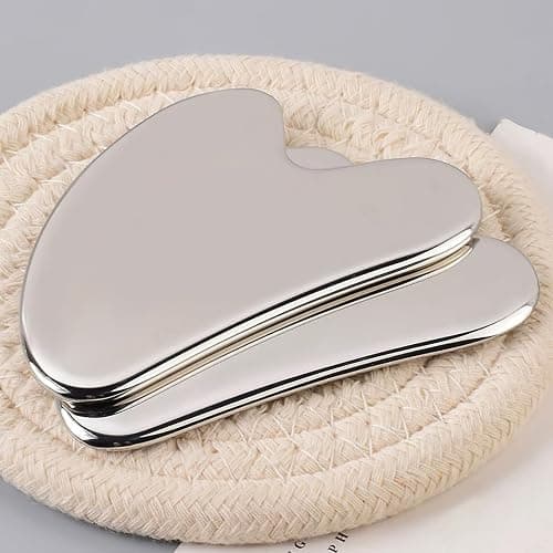 Gua Sha Facial Tool, Stainless Steel Guasha Scraping Massage Tool, Metal Lymphatic Drainage Massage Scraper for Face, Eyes, Neck, Body thumbnail 6