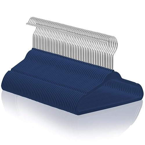 Casafield 50 Velvet Baby Hangers - 11" Size for Infant & Toddler Clothes - Royal Blue - Image 1