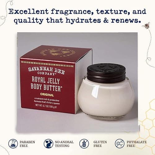 Savannah Bee Company Royal Jelly Body Butter - Deep Hydrating Body Butter for Dry Skin thumbnail 4