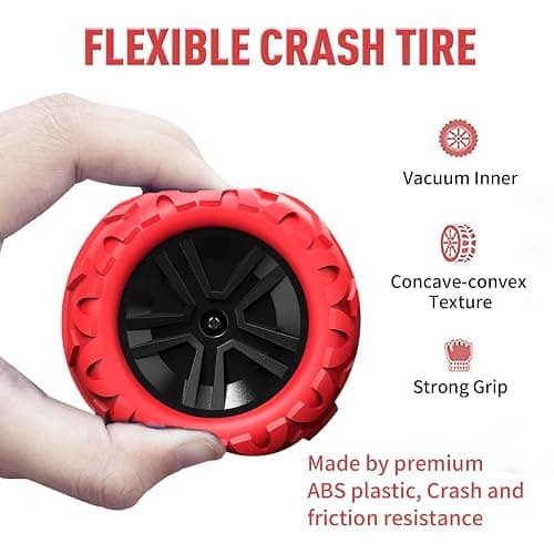 Remote Control Car for 6-12 Years Old Boys Girls Birthdays Present Gift, Hobby RC Car Stunt with LED Light Electric 4WD 2.4Ghz Double Sided Rotating Racing Vehicle 360° Flips Offroad Kids Toy Red thumbnail 5