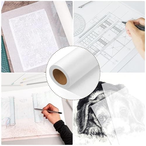 Tracing Paper Roll 17in x 25yd, White Trace Paper Pattern Paper Translucent Tracing Paper for Sewing, Drawing, Sketch, Gift Wrapping thumbnail 6