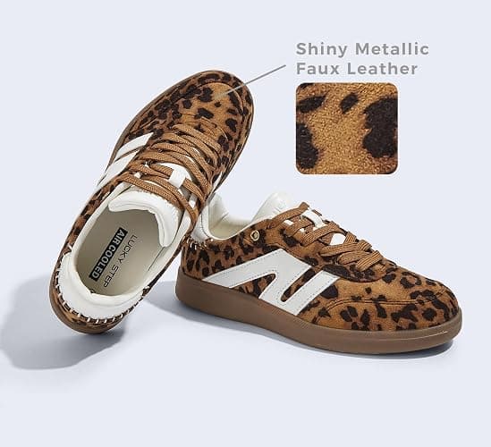 LUCKY STEP Women Classic Retro Gum Sole Fashion Sneakers Casual Tennis Skate Shoe Genuine Leather Walking Footwear Anti Slip Trainers thumbnail 3