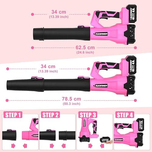 Cordless Leaf Blower, LEAWINDY 21V Battery Leaf Blower with 6-Speed Levels, Handheld Lightweight Blower & 2 Extended Tubes, Snow Blower for Blowing Leaves, Lawn, Garden, Garage, Yard thumbnail 2
