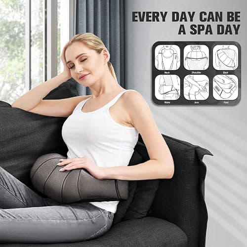MagicMakers Neck Massager with Heat Gifts for Women, Men, Dad, Mom, Family, Friend, Mothers Day, Fathers Day, Christmas, Shiatsu Kneading Back Massager for Shoulder, Pain Relief, Muscle Soreness thumbnail 5