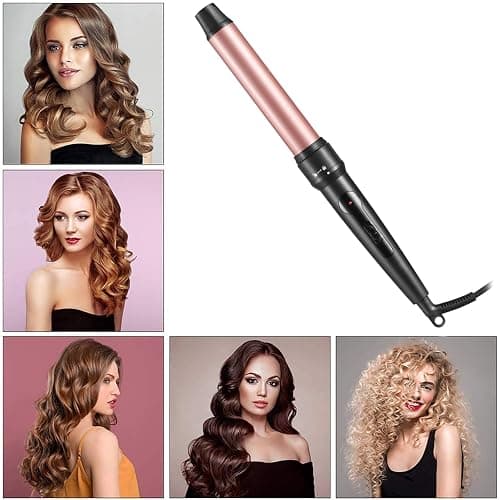 Curling Iron Wand, 3 in 1 Curling Wand Set with Ceramic Barrel for Long/Medium Hair, 0.35"-1.25" Interchangeable Hair Curler Wand, Dual Voltage, Includes Glove & Clips thumbnail 3