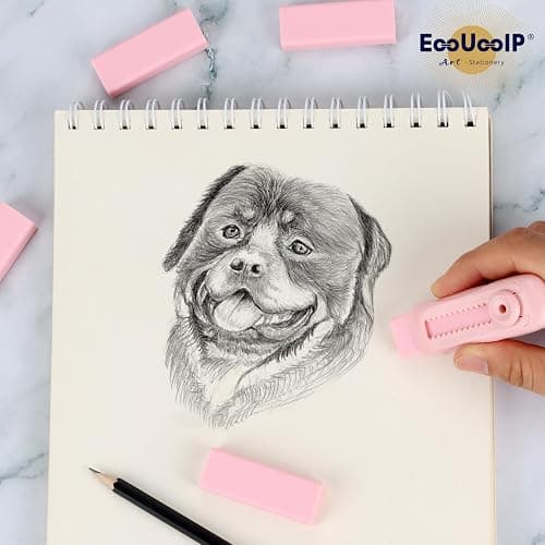 4+1 Pack Rubber Pink Erasers Sliding Retractable Eraser, Large Pink Erasers, Soft Cute Eraser, Large Pencil Eraser for School Office Art Drawing Pencil Eraser for Kids thumbnail 6