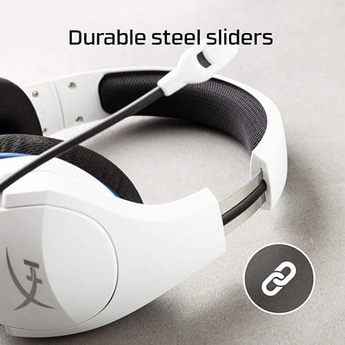 HyperX HHSS1C-KB-WT/G Cloud Stinger Core – Wireless Gaming Headset, for PS4, PS5, PC, Lightweight, Durable Steel Sliders, Noise-Cancelling Microphone - White thumbnail 4