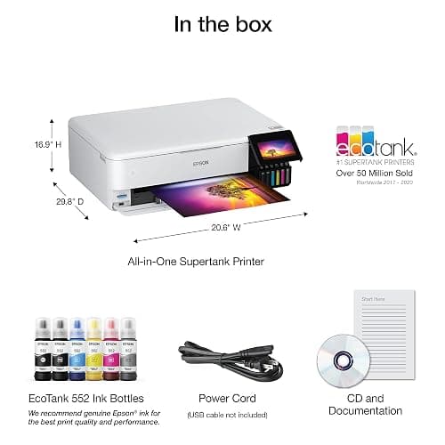 Epson EcoTank Photo ET-8550 Wireless Wide-format Color All-in-One Supertank Printer with Scanner, Copier, Ethernet and 4.3-inch Color Touchscreen thumbnail 6