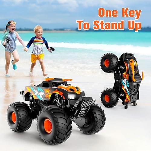 Remote Control Car Monster Truck Toys,4WD Waterproof Off-Road RC Cars for All terrian,1:16 Amphibious Hobby Pick-up Truck Toy Vehicle Gifts for Boys Girls Presents Age 8 9 10 11 12+ thumbnail 6