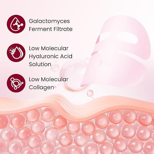 baioribe Qu𝖆𝖘Bio-Collagen Face Mask Overnight, Hydrating Korean Sheet Mask, Collagen Glow Up Firm Skin Deep Hydrating Masks for Pore Minimization - Glow like Glass Skin (2 Box (8 Pcs)) thumbnail 4