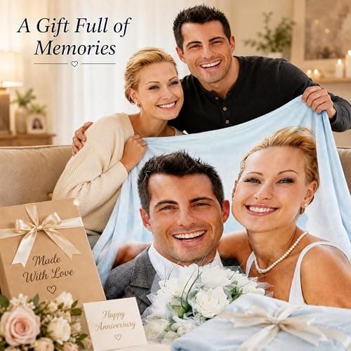 Custom Soft Fleece Bed Blankets Photo Blankets for Girlfriend Wife Anniversay Wedding Gifts,Personalized Photo Blankets Lightweight Cozy Warm Outdoor Picnic Blanket for Camping Travel thumbnail 4