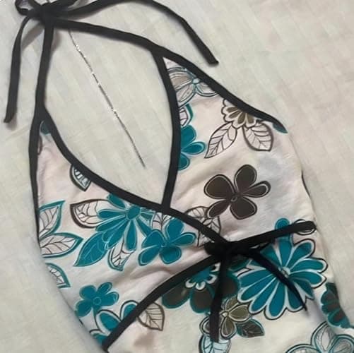 Grunge Halter Tank Top Women 2000s Cute Backless Sleeveless Going Out Cottagecore Summer Y2k V Neck Floral Tops thumbnail 3