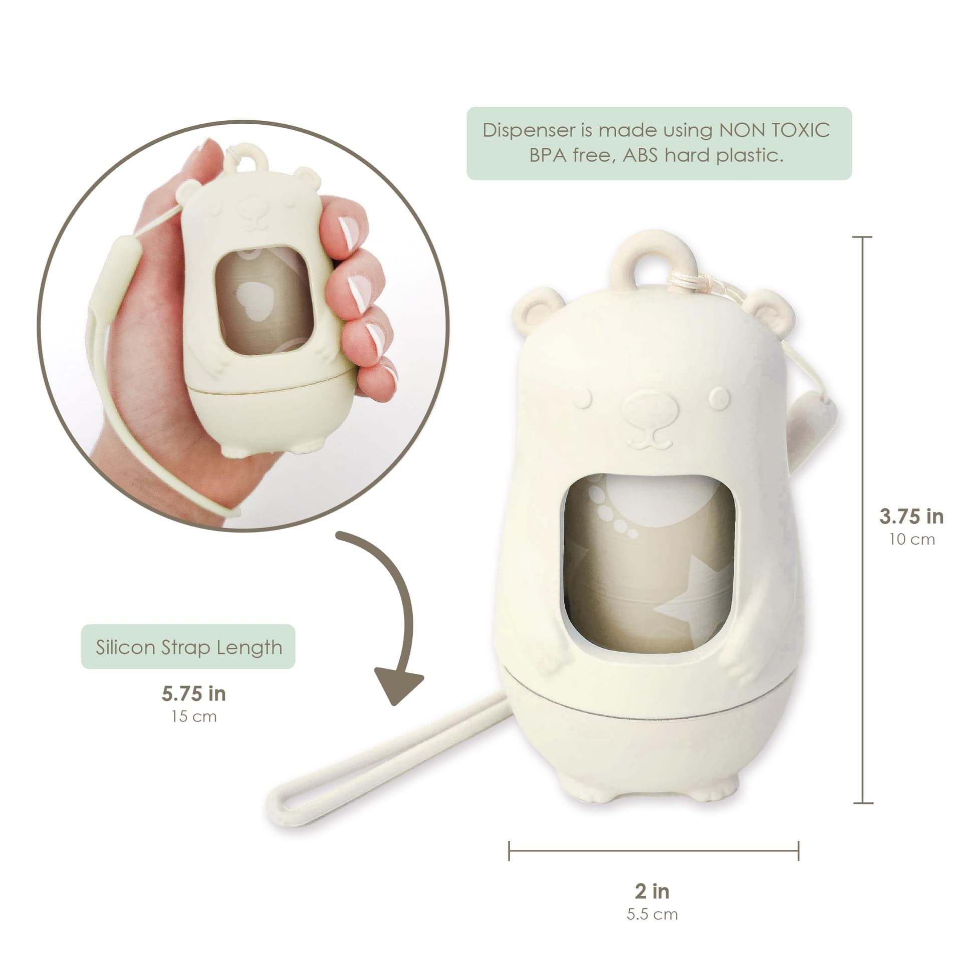 Moodie Teddy Bear Dispenser & Refill Roll Combo Set | Vanilla Scented thumbnail 2