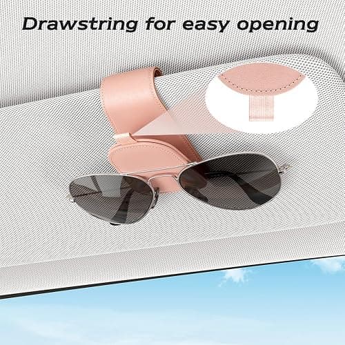 ❤️ ❤️ Sotfamily Sunglass Holder for Car Visor, Suede Cloth Magnetic Sunglass Organizer for Car Accessories, 2 Packs, Pink thumbnail 5