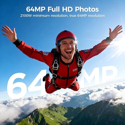 4K Digital Camera Photography for Vlogging: 64MP Compact Cameras with Flip Screen 16X Zoom - Gift for Beginners/Enfant/Teen - Vintage Appareil Photo Video Cam Black for Boys Girls thumbnail 2