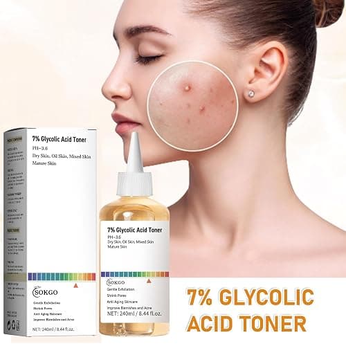 7% Glycolic Acid Exfoliating Toner, Exfoliating Facial Toner, Pore Minimizing Toner, Smooth Skin, Even Tone, Hydrating Formula thumbnail 3