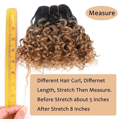 REYNA Synthetic Hair Weave Afro Kinky Curly Hair Bundles 10 Inches 3 Bundles Short Natural Black Jerry Curly Weave Extensions for Black Women(10 10 10 Inch 1B#) thumbnail 6