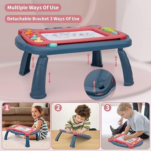 HCFJEH Magnetic Drawing Board for Toddlers 3, Color Erasable Doodle Writing Pad, Learning Painting Sketch Pad, Best Birthday Easter Christmas Halloween Kids Toy Gifts for Boys and Girls(Blue) thumbnail 4