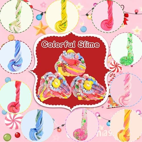 Christmas Stocking Stuffers for Kids-6 Pack Fluffy Slime Set, Xmas Gift Toys Kit, Party Favors, Goodie Bag fillers, Halloween Slime, Classroom Rewards for Teens Girls Boys Ages 4 5 6 7 8 9 10 11 12 thumbnail 6