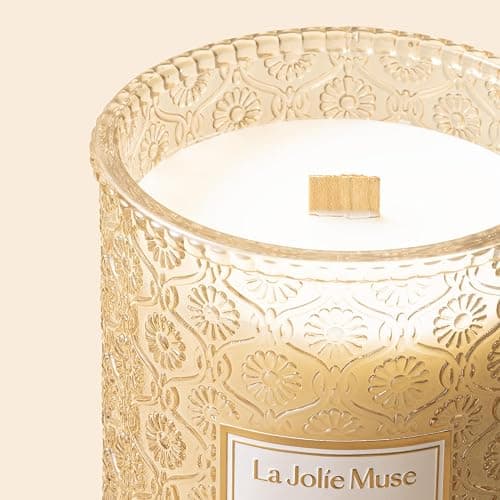 LA JOLIE MUSE Vanilla Bomb Candle| Vanilla, Lemon Zest & Patchouli |19 oz Large Wooden Wick | Natural Soy Wax | 90 Hours Clean Burn | Gift-Ready for Hosts | Seasonal Home Décor thumbnail 8