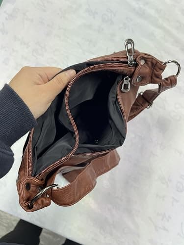 Vintage Y2K Crossbody Bag for Women- Adjustable Strap, Retro Button Design, Multi-Pocket PU Leather Bag thumbnail 2