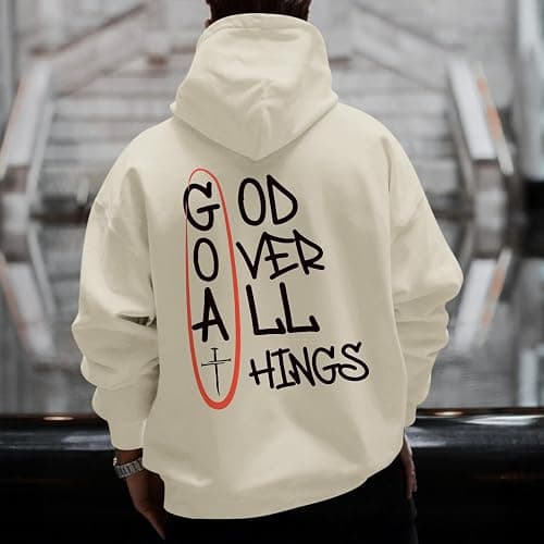 Lytiarul Christian Hoodies for Men Bible Verse God Sweatshirt Jesus Faith Hoodie Inspirational Cross Graphic Vintage Pullover thumbnail 5