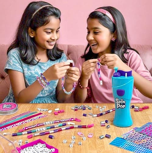 Imagimake Spin n Pop : DIY Bracelets Braids & More | Patented Electric Bracelet Maker|DIY Craft Kits for Girls Ages 8-13| Create 25+ Accessories for Girls 10-12| Early Christmas Presents for Ages 8-12 thumbnail 2