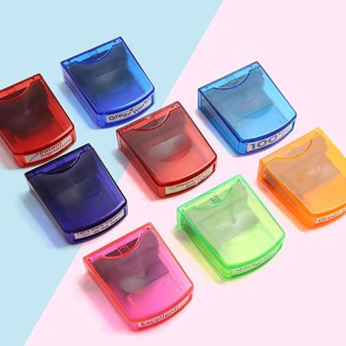RELIANCER 8PCS Teacher Stamp Set,Colorful Self-Inking Motivational Classroom Stamper for Grading,Encouraging Rating Stamp Student,Parent Signature Stamps for Homework,School Homeschool Reward Supplies thumbnail 4