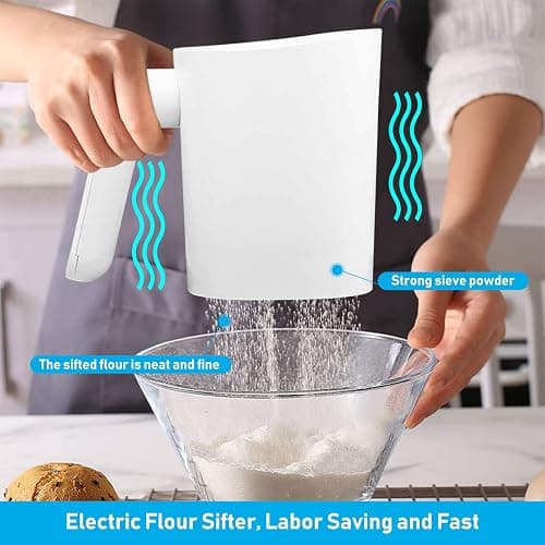 Electric Flour Sifter, Battery Operated Flour Sieve for Baking, Handheld Cooking Baking Tool for Cooking, Pastry Baking Kitchen Utensil DIY thumbnail 6