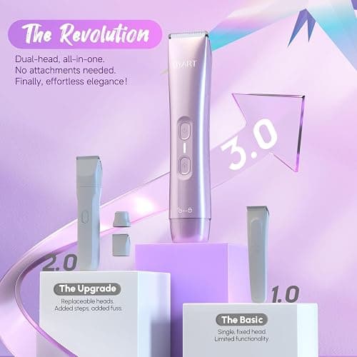 Electric Razors for Women - 2-in-1 Body & Facial Hair Trimmer, Wet & Dry Use Cordless Shaver for Legs, Underarms, Bikini Line, Ceramic Blade for Sensitive Skin - Teen Girl Gifts Trendy Stuff (Pink) thumbnail 5