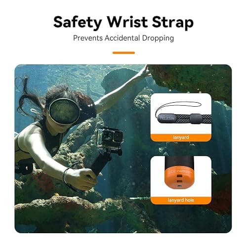 TELESIN Floating Selfie Stick Hand Grip Waterproof Handle with Bluetooth Remote for GoPro Hero 13 12 11 10 9 8 Handle Mount Accessories for Action Camera thumbnail 6