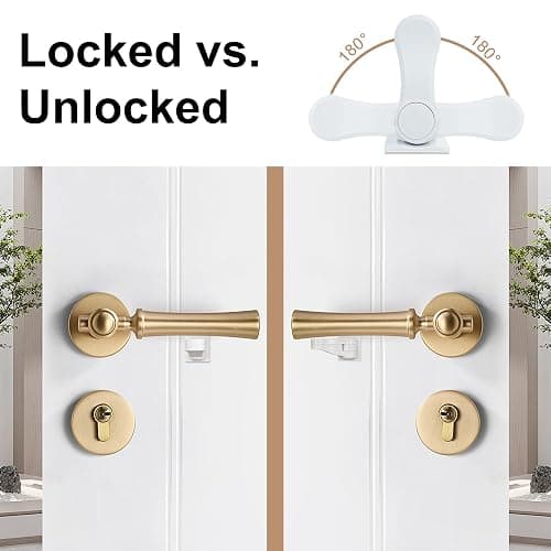Child Proof Door Lever Lock(6 Pack) - Baby Proofing Door Handle Lock, 3M Adhesive & No DrillingNeed, Minimalist Design, Child Safety Door Handle Locks thumbnail 5