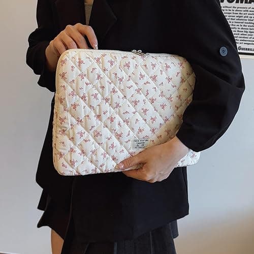 RuiDay Housse Ordinateur 13-14 Pouces, Pochette pour Ordinateur Portable Motif Floral, Compatible avec Macbook Air 13 Pouces et Macbook Pro 14 Pouces thumbnail 4