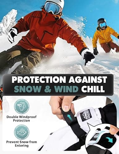 Hikenture Snow Gloves for Men&Women, 3M Thinsulate Waterproof Skiing Gloves with Pocket and Touchscreen Functionality thumbnail 4