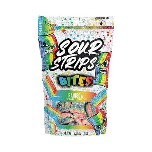 SOUR STRIPS Bites Rainbow Flavored Chewy Candy Bag, 6.35 oz (Pack of 2) thumbnail 4