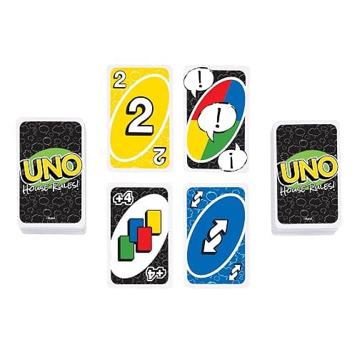 Mattel Games UNO House Rules Card Game for Kids, Adults, Families, Game Night & Parties, Players Can Make Up Rules thumbnail 6